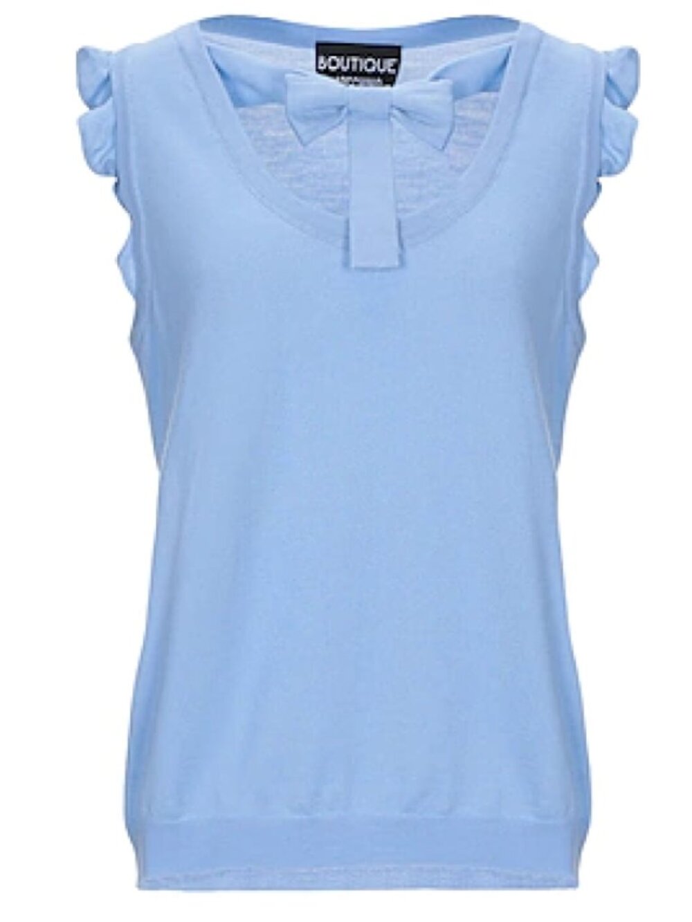 Moschino Boutique sleeveless sweater with ruffles & bow, Women, Size 10, NWOT